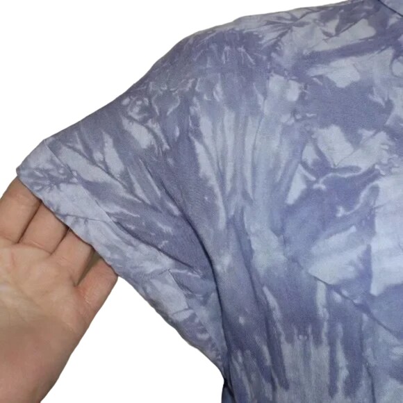 LULUS Shirt Dress, XS, Purple Tie-dye, Short sleeve, button front, Rayon - Picture 7 of 13